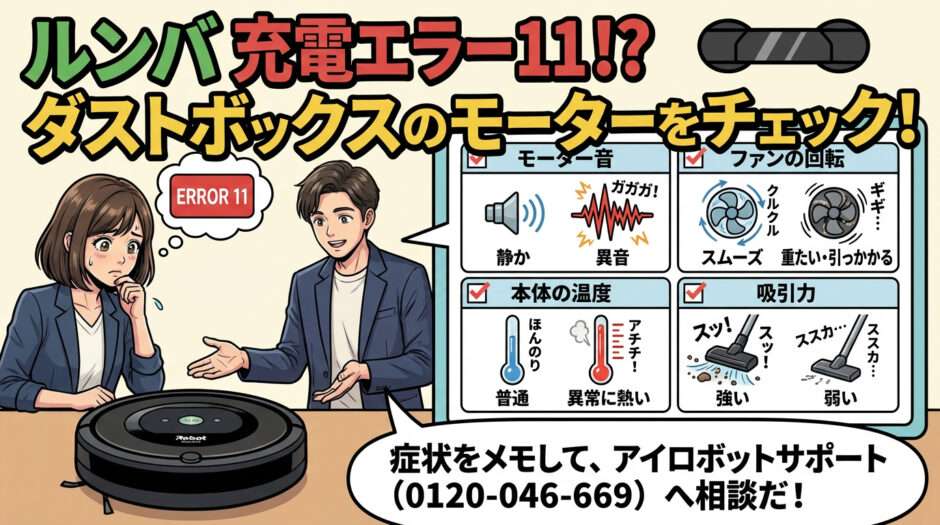 充電エラー11の原因はダストボックス内部のモーター不良