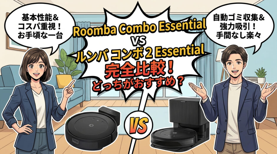 Roomba Combo Essentialとルンバ コンボ 2 Essentialを完全比較！どっちがおすすめ？