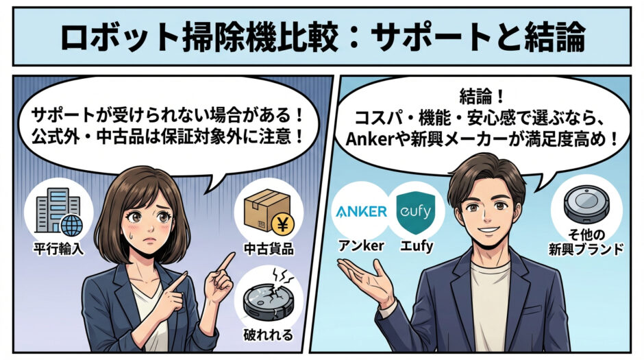 サポートが受けられない場合がある